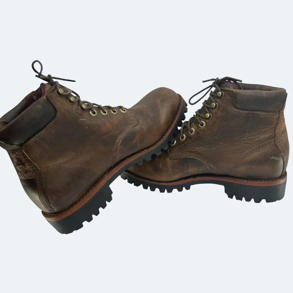 Vintage L.L. Bean Gorpcore Work Boots 8 D Leather Heritage Rugged Brown Utility